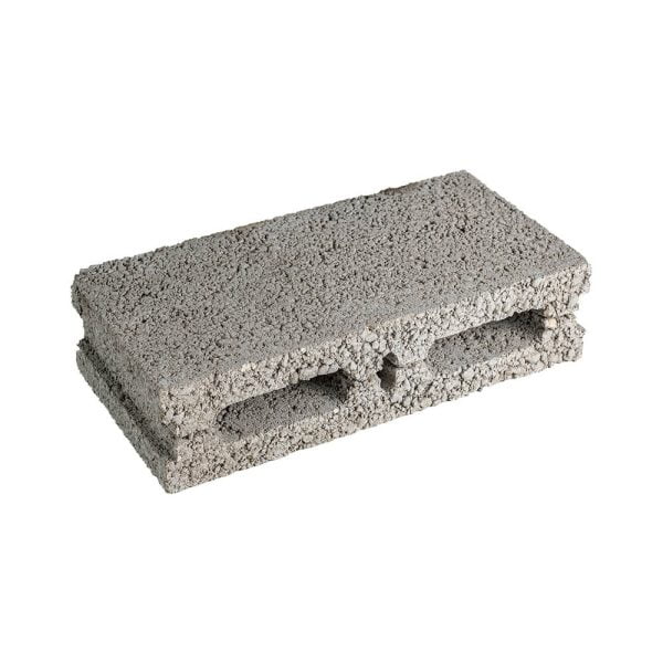 Al Manaratain 4" hollow core concrete block - side-on top view