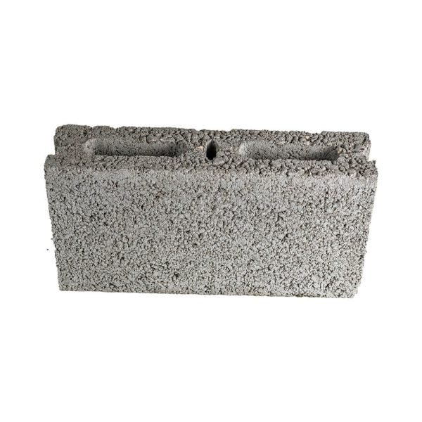 Al Manaratain 4" hollow core concrete block - standing front view